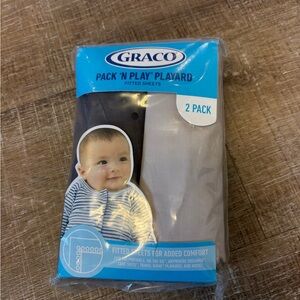 Graco Pack 'N Play Playard Fitted Sheets - 2 Pack, Gray and Cream